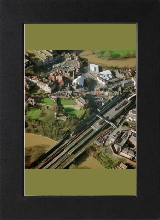 Gerahmter Druck : Schloss Shrewsbury und Bahnhof 21129 / 11 Gerahmter Druck : Schloss Shrewsbury und Bahnhof 21129 / 11