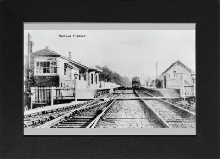 Gerahmter Druck : Bahnstation Nailsea und Backwell, Somerset um 1900