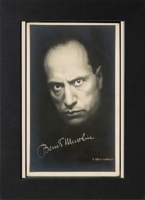 Gerahmter Druck : Mussolini / Postkarte Gerahmter Druck : Mussolini / Postkarte