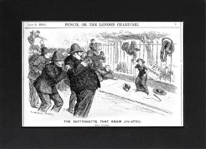 Gerahmter Druck : Die Suffragettenkämpferin, die Jiu-Jitsu kannte Gerahmter Druck : Die Suffragettenkämpferin, die Jiu-Jitsu kannte