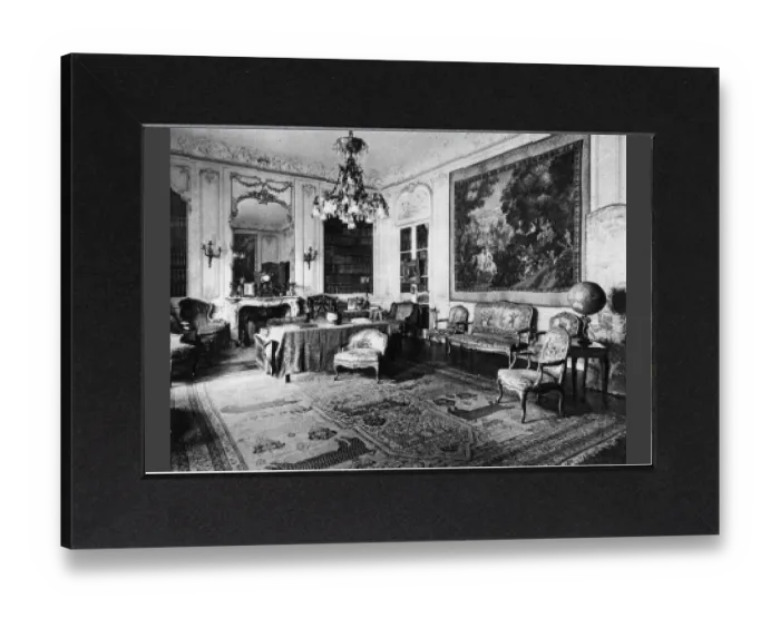 Gerahmter Druck : Der Wohnsitz von Sir Philip Sassoon, 25 Park Lane: die Bibliothek Gerahmter Druck : Der Wohnsitz von Sir Philip Sassoon, 25 Park Lane: die Bibliothek