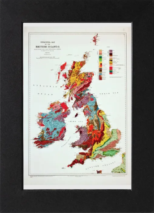 Gerahmter Druck : Geologische Karte der britischen Inseln Gerahmter Druck : Geologische Karte der britischen Inseln