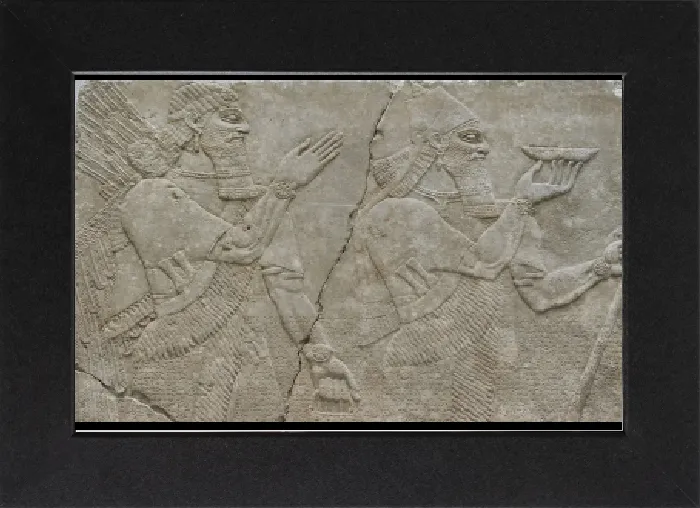 Gerahmter Druck : Schloss von Aschnassirpal II, König des Neuen Assyrischen Reiches Gerahmter Druck : Schloss von Aschnassirpal II, König des Neuen Assyrischen Reiches