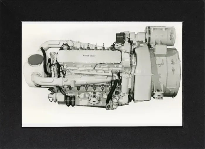 Gerahmter Druck : Napier-Deltic-Motor mit neun Zylindern, Industriemotorenbauart Gerahmter Druck : Napier-Deltic-Motor mit neun Zylindern, Industriemotorenbauart
