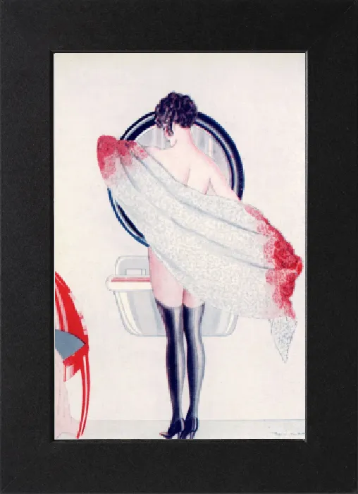 Gerahmter Druck : Baden im Badezimmer, 1926 Gerahmter Druck : Baden im Badezimmer, 1926