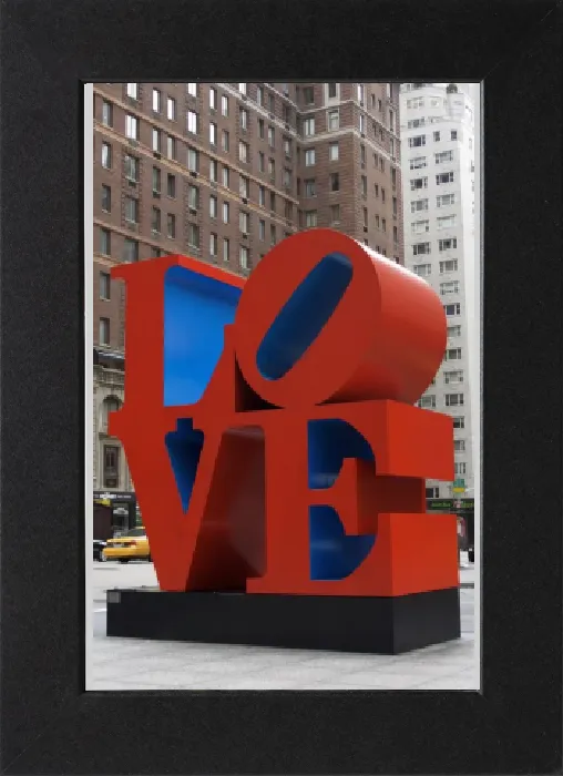 Gerahmter Druck : Liebesstatue von Robert Indiana Gerahmter Druck : Liebesstatue von Robert Indiana