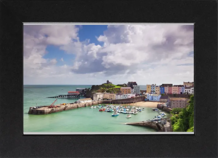 Gerahmter Druck : Hafen Tenby, Pembekshire (Pembek), West-Wales (Wales), Vereinigtes Königreich von Großbritannien und Nordirland; Europa Gerahmter Druck : Hafen Tenby, Pembekshire (Pembek), West-Wales (Wales), Vereinigtes Königreich von Großbritannien und Nordirland; Europa