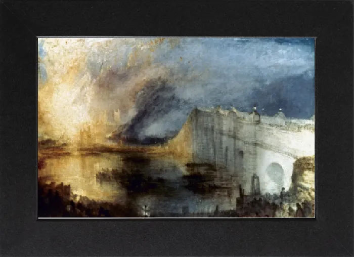 Gerahmter Druck : Turner : Brandung des Parlaments. Die Verbrennung der Herrens- und Gemeindehäuser am 16. Oktober 1834 Gerahmter Druck : Turner : Brandung des Parlaments. Die Verbrennung der Herrens- und Gemeindehäuser am 16. Oktober 1834