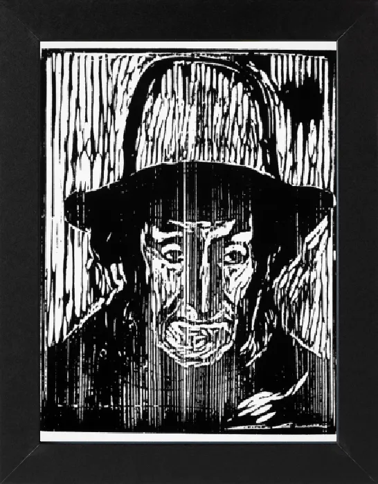 Gerahmter Druck : Der alte Fischer, 1899. Holzschnitt von Edvard Munch (1863-1944) Gerahmter Druck : Der alte Fischer, 1899. Holzschnitt von Edvard Munch (1863-1944)