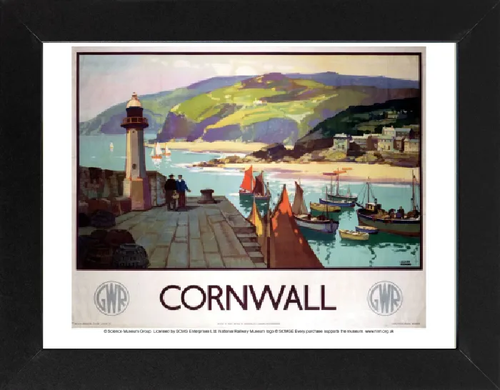 Gerahmter Druck : Kornwalles, GWR-Plakat, 1937 Gerahmter Druck : Kornwalles, GWR-Plakat, 1937