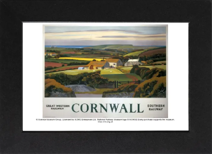 Gerahmter Druck : Kornwalen, GWR / SR-Plakate, 1936 Gerahmter Druck : Kornwalen, GWR / SR-Plakate, 1936