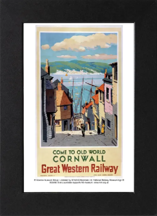 Gerahmter Druck : Cornwall. Kornwalles Westliche Eisenbahn-Gesellschaft