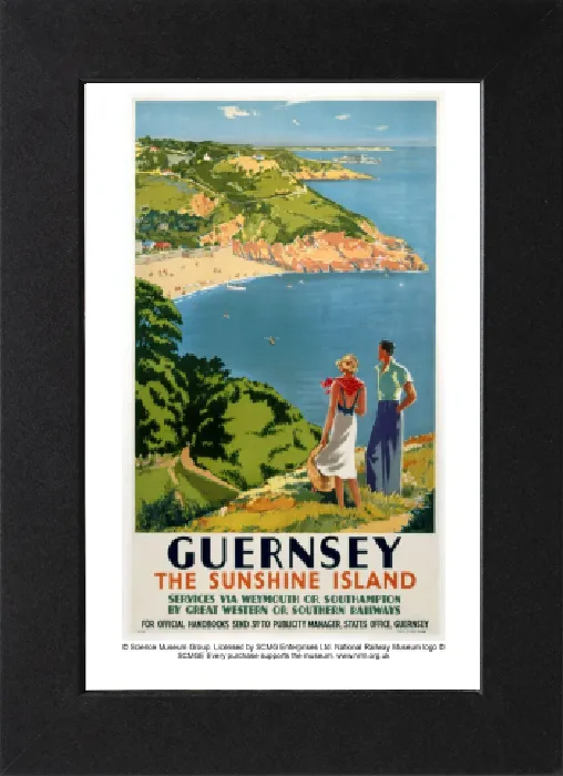 Gerahmter Druck : Guerney, GWR / SR Plakattitel, 1938 Gerahmter Druck : Guerney, GWR / SR Plakattitel, 1938