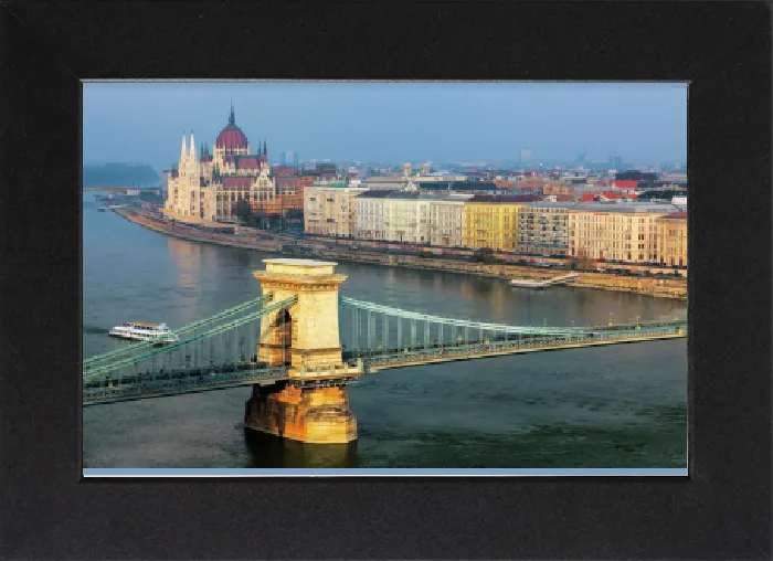 Gerahmter Druck : Budapest - Donau Architektur