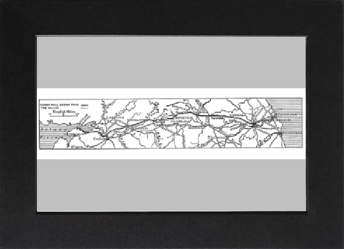 Gerahmter Druck : Alter Karten von Hadsiens Mauer Gerahmter Druck : Alter Karten von Hadsiens Mauer