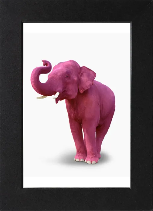 Gerahmter Druck : Roter Elefant