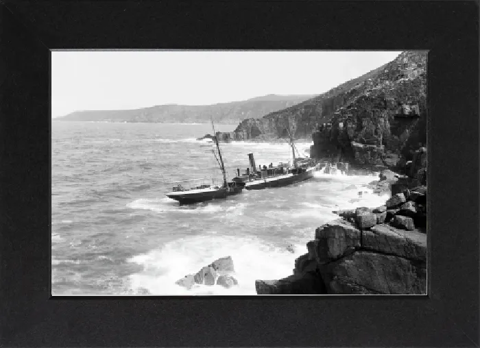 Gerahmter Druck : Allgemeine Ansicht der französischen SS Paknam im Wrack von Pendeen, St Just in Penwith, Cornwall. Mai 1895 Gerahmter Druck : Allgemeine Ansicht der französischen SS Paknam im Wrack von Pendeen, St Just in Penwith, Cornwall. Mai 1895