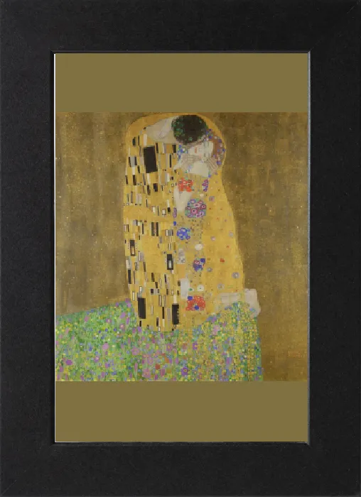 Gerahmter Druck : Die Küsse, 1907-08 (Öl auf Leinwand) Gerahmter Druck : Die Küsse, 1907-08 (Öl auf Leinwand)