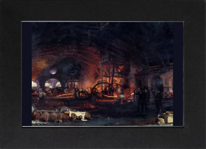 Gerahmter Druck : Industrielle Revolution: La grande forge de Fourchambault Gerahmter Druck : Industrielle Revolution: La grande forge de Fourchambault