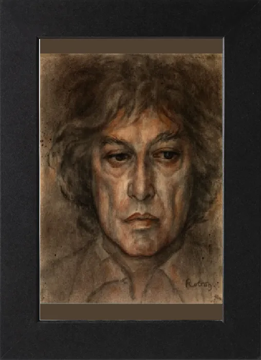 Gerahmter Druck : Porträt von Sir Tom Stoppard im Pastellstil von Zsuzsi Roboz Gerahmter Druck : Porträt von Sir Tom Stoppard im Pastellstil von Zsuzsi Roboz