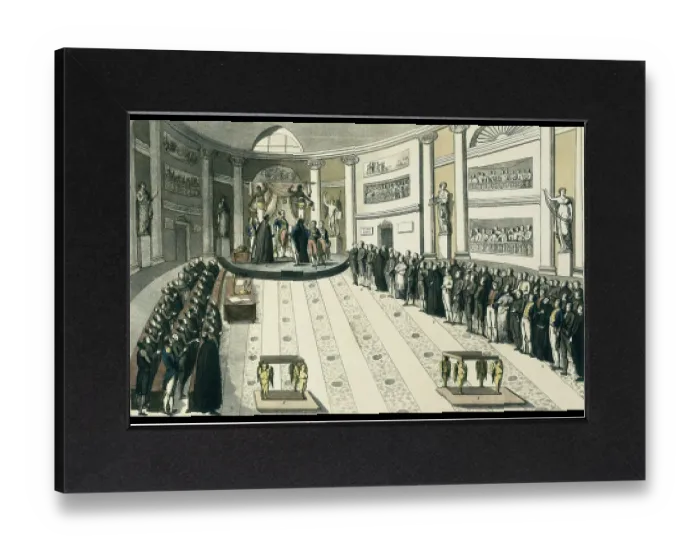 Gerahmter Druck : FERDINAND VII. von Spanien (1784-1833). König von Spanien (1808-1833). Spanien. Liberaler Triennium. Ferdinand VII schwört die Verfassung im Plenarsaal des königlichen Palastes (9. Juli 1820). Radierung. SPANIEN. MADRID (AUTONOME GEMEINSCHAFT). Madrid Gerahmter Druck : FERDINAND VII. von Spanien (1784-1833). König von Spanien (1808-1833). Spanien. Liberaler Triennium. Ferdinand VII schwört die Verfassung im Plenarsaal des königlichen Palastes (9. Juli 1820). Radierung. SPANIEN. MADRID (AUTONOME GEMEINSCHAFT). Madrid