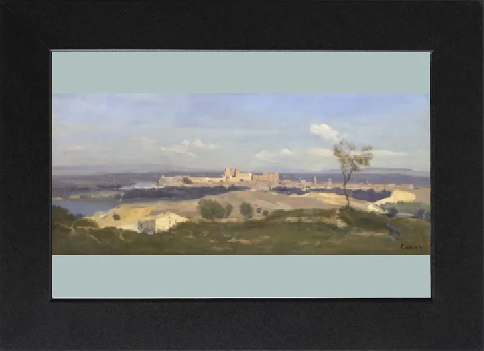 Gerahmter Druck : Avignon vom Westen, 1836. Künstler: Corot, Jean-Baptiste Camille (1796-1875) Gerahmter Druck : Avignon vom Westen, 1836. Künstler: Corot, Jean-Baptiste Camille (1796-1875)