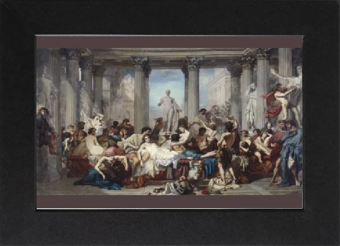 Gerahmter Druck : Die Römer der Dekadenz, 1847. Künstler: Thomas Couture Gerahmter Druck : Die Römer der Dekadenz, 1847. Künstler: Thomas Couture