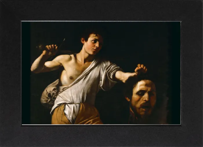 Gerahmter Druck : David mit dem Kopf des Goliath Gerahmter Druck : David mit dem Kopf des Goliath