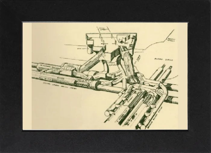 Gerahmter Druck : Diagramm der neuen U-Bahn-Station am Oxford Circus, 1930. Ersteller: Unbekannt. Gerahmter Druck : Diagramm der neuen U-Bahn-Station am Oxford Circus, 1930. Ersteller: Unbekannt.