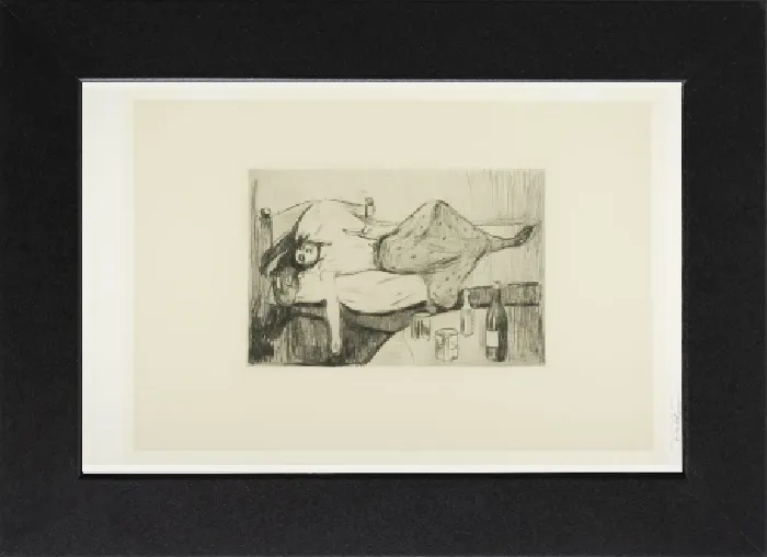 Gerahmter Druck : Der Tag nach dem Feuer, 1893 / 94 (Kreier): Edvard Munch