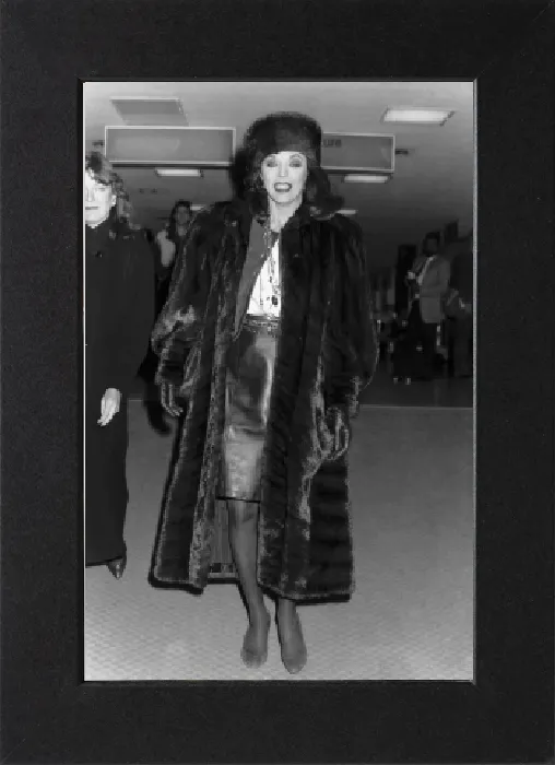 Gerahmter Druck : Joan Collins Schauspielerin erschien in der Serie Dynasty, ist am Flughafen Heathrow Ankunft im November 1988 Gerahmter Druck : Joan Collins Schauspielerin erschien in der Serie Dynasty, ist am Flughafen Heathrow Ankunft im November 1988
