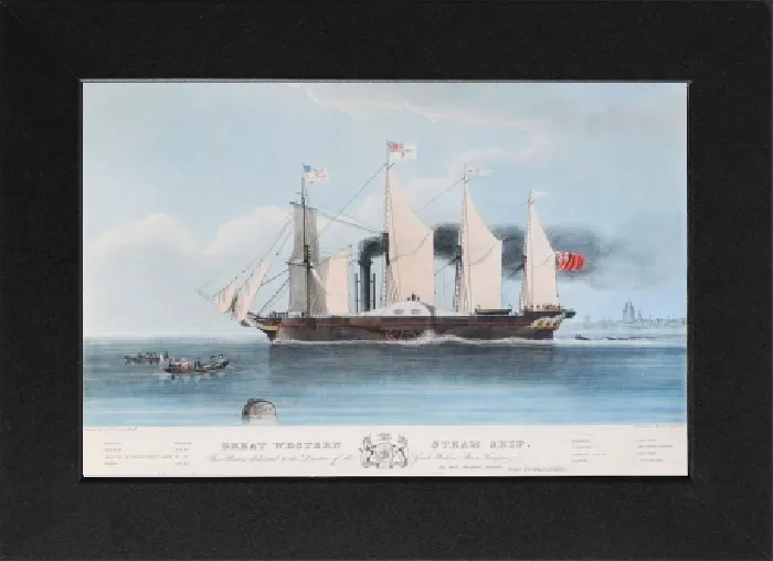 Gerahmter Druck : Großer Westlicher Dampfschiff, 1838
