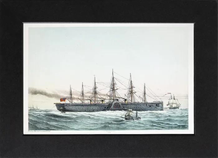 Gerahmter Druck : Die SS Great Eastern legt den transatlantischen Kabel. Gerahmter Druck : Die SS Great Eastern legt den transatlantischen Kabel.