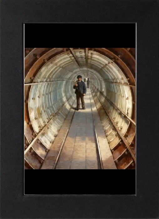 Gerahmter Druck : Die Tower Subway von 1870, ein Tunnel unter dem Fluss Themse in Zentrale London. Gerahmter Druck : Die Tower Subway von 1870, ein Tunnel unter dem Fluss Themse in Zentrale London.