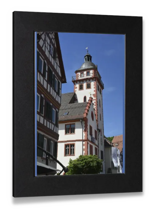 Gerahmter Druck : Fachwerk und Rathaus in Mosbach Gerahmter Druck : Fachwerk und Rathaus in Mosbach