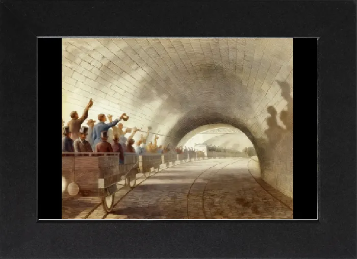 Gerahmter Druck : Metropolitische Eisenbahn, 19. Jahrhundert Gerahmter Druck : Metropolitische Eisenbahn, 19. Jahrhundert