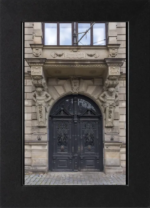 Gerahmter Druck : Das Erich-Haus, neoromanischer Bau 1886 / 87. Gerahmter Druck : Das Erich-Haus, neoromanischer Bau 1886 / 87.