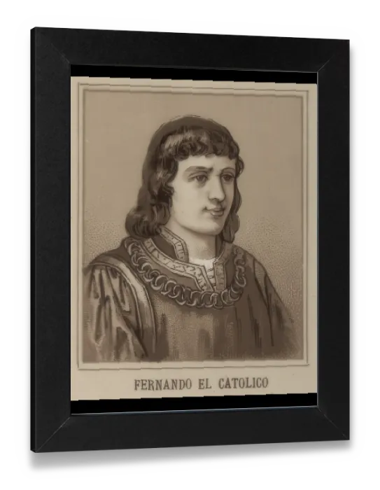 Gerahmter Druck : Ferdinand II. von Aragon (1452-1516) Gerahmter Druck : Ferdinand II. von Aragon (1452-1516)