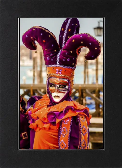 Gerahmter Druck : Bildansicht in Venedig während der Karneval-Hochzeit. Gerahmter Druck : Bildansicht in Venedig während der Karneval-Hochzeit.