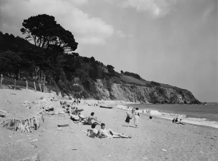 Gerahmter Druck : Schwarzwassersand, Devon, ca 1950 Gerahmter Druck : Schwarzwassersand, Devon, ca 1950