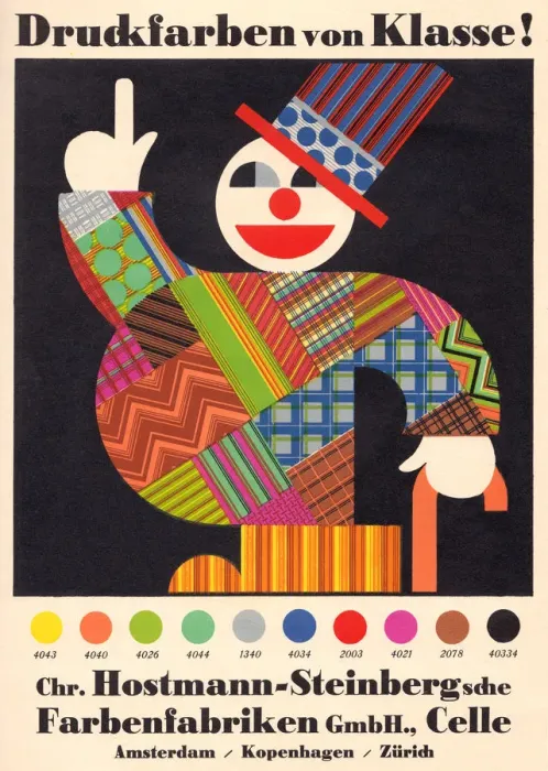 Gerahmter Druck : Clown. Anzeige für Hostmann-Steinberg Hersteller von Lithographieninken, Datum: 1928 Gerahmter Druck : Clown. Anzeige für Hostmann-Steinberg Hersteller von Lithographieninken, Datum: 1928