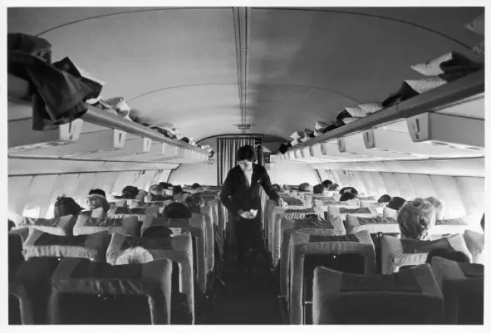 Gerahmter Druck : Lufthansa 727-Passagiere Gerahmter Druck : Lufthansa 727-Passagiere