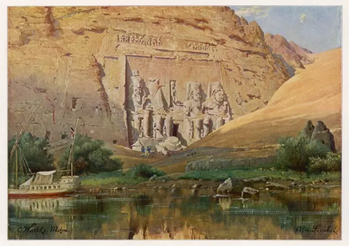 Gerahmter Druck : Abusimmel / Ägypten / 1909 Gerahmter Druck : Abusimmel / Ägypten / 1909