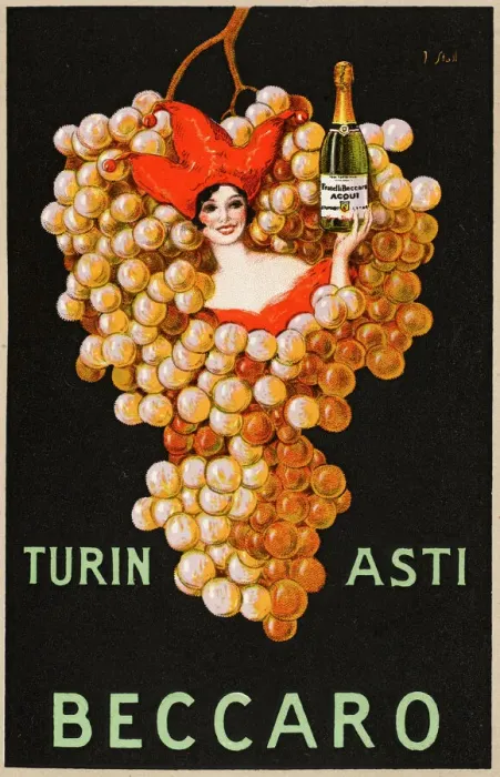 Gerahmter Druck : Beccarowein aus dem Jahr 1922 Gerahmter Druck : Beccarowein aus dem Jahr 1922
