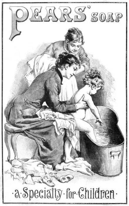 Gerahmter Druck : Anzeige für die Seife von Pears aus dem Jahr 1887 Gerahmter Druck : Anzeige für die Seife von Pears aus dem Jahr 1887