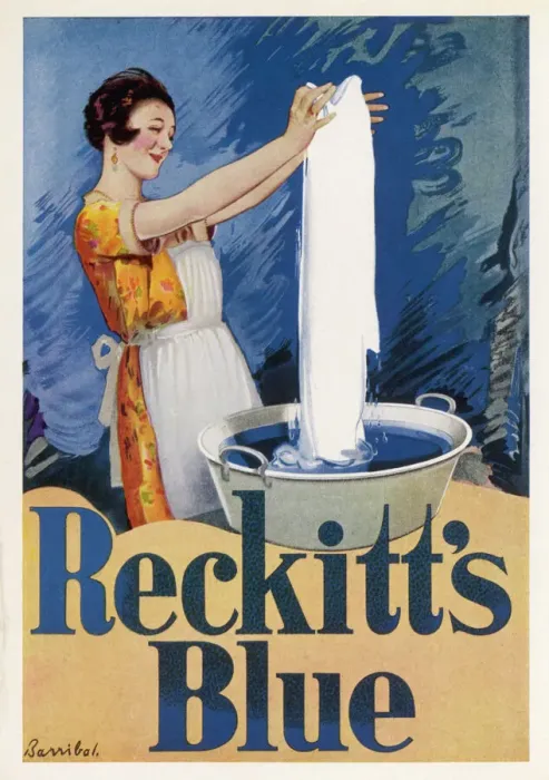 Gerahmter Druck : Anzeige / Reckitts Blau Gerahmter Druck : Anzeige / Reckitts Blau