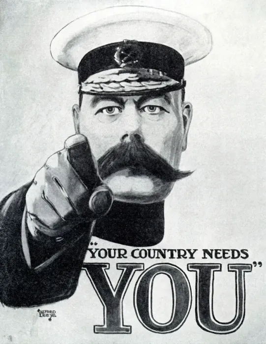 Gerahmter Druck : Der Kriegsplakatt von Kitchener, um 1915 Gerahmter Druck : Der Kriegsplakatt von Kitchener, um 1915