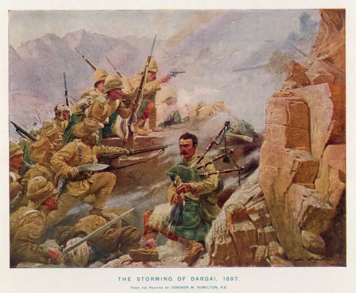 Gerahmter Druck : Afganistankrieg / Dargai Gerahmter Druck : Afganistankrieg / Dargai