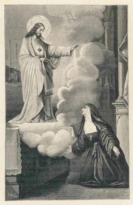 Gerahmter Druck : Alacoque-Vision von 1675