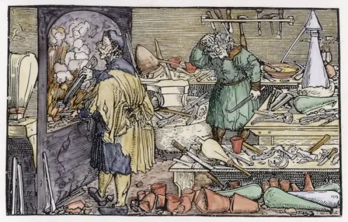 Gerahmter Druck : Das Alchemist-Labor Gerahmter Druck : Das Alchemist-Labor